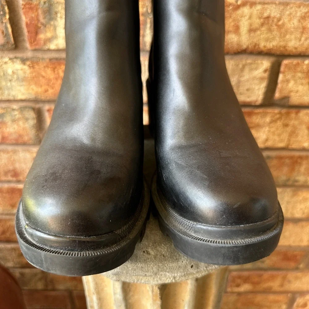Steve Madden Amulet Black Lug Sole Platform Chelsea Boots Womens 10M